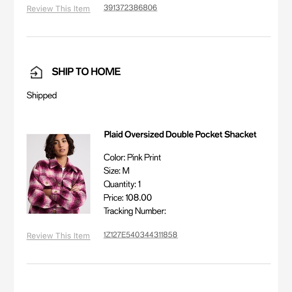 Express Pink and Brown Plaid Jacket - Picture 6 of 6